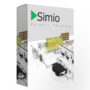Simio Enterprise Edition simulation software interface with 3D model